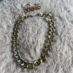Boss ring and chain necklace